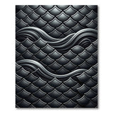 Grey Metallic Scale Wave Area Rug
