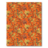 Vibrant Orange Toucan Floral Area Rug