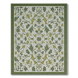 Green Green Vine Leaf Floral Area Rug