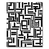 ODIKA Washable Abstract Geometric Rug - Black & White Maze Low Pile Area Rug