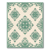 Floral Vintage Elegant Green Floral Damask Area Rug