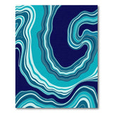 Teal Navy Marble Wave Abstract Area Rug