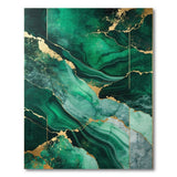 Emerald Green Gold Marble Abstract Area Rug