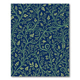 Navy Blue Green Vine Floral Area Rug