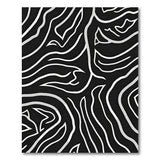 Black White Abstract Wave Area Rug
