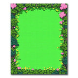 Pink Cherry Blossom Greenery Border Area Rug