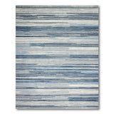 Abstract Blue Striped Area Rug