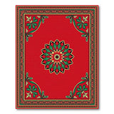 Ornate Red Holly Medallion Area Rug