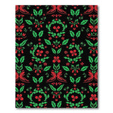 Red Holly Berry Green Leaf Floral Area Rug