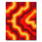 Vibrant Wavy Red Orange Yellow Area Rug