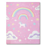 Magical Unicorn Rainbow Pink Kids Shag Rug