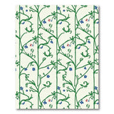 Green Vines Blue Flowers Floral Area Rug
