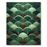 Emerald Green Scallop Fan Area Rug