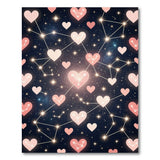 Starry Pink Heart Constellation Area Rug