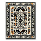 Beige and Neutral Southwestern Geometric Tribal Area Rug
