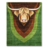 Bold Highland Cow Head Area Rug