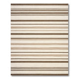 Beige and Brown Horizontal Striped Area Rug