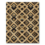 Art Deco Gold Geometric Black Area Rug
