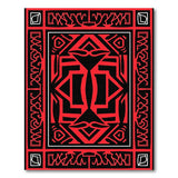 Red Bold Red Black Geometric Heritage Tribal Rug