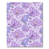 Purple Whimsical Floral Line Art Area Rug