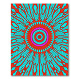 Vibrant Red Teal Mandala Area Rug