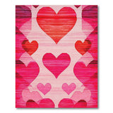 Pink Pixelated Hearts Geometric Area Rug