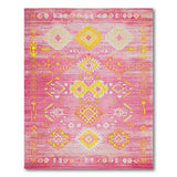 Pink Vibrant Pink Yellow Geometric Southwestern Rug