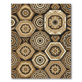 Brown Tan Heritage Tribal Geometric Hexagon Rug