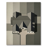 Grey Geometric Architectural House Area Rug