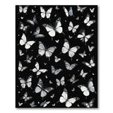 ODIKA Butterfly Pattern Washable Low Pile Area Rug - Black and White