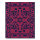 Burgundy Navy Traditional Persian Medallion Rug