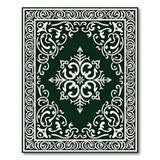 Ornate Dark Green Medallion Area Rug