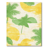 ODIKA Tropical Palm Tree Washable Area Rug - Yellow & Green Low Pile Non-Slip Carpet