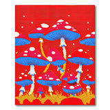 Vibrant Pixel Mushroom Forest Area Rug