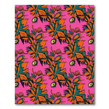 Hot Pink Bold Leaf Eye Pattern Area Rug