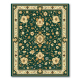 Emerald Green Persian Floral Green Area Rug