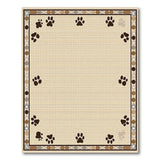 Beige Dog Paw Print Border Area Rug