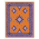 Orange Purple Star Flower Persian Area Rug
