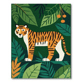 Playful Cartoon Jungle Tiger Area Rug