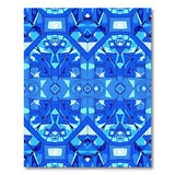 Vibrant Blue Geometric Symmetry Area Rug