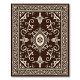 Ornate Brown Persian Border Area Rug