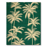 ODIKA Washable Tropical Palm Tree Area Rug - Emerald Green & Cream Low Pile Non-Slip