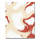 Creamy Beige Red Brushstroke Abstract Rug
