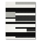 Modern Black White Geometric Black and White Area Rug