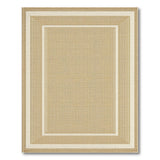 Beige Woven Coastal Rug with White Border