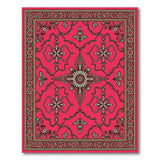 Opulent Red Persian Area Rug with Gold Motifs