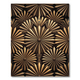 Golden Peacock Art Deco Geometric Area Rug