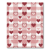 Playful Pink Hearts Gingham Plaid Area Rug