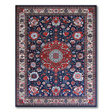 Navy Blue and Teal Navy Blue Persian Medallion Area Rug