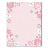 Pink Delicate Pink Floral Border Area Rug
